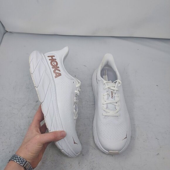 Hoka One One Shoes - Hoka One One Arahi White Rose Gold Lace Up Sneaker